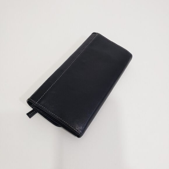 Women's Genuine Leather Black Wallet; Approx 8 x 4 - Picture 9 of 10